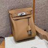 Hermès Hac a Dos PM Backpack Handmade In Togo Calfskin Leather Silver Hardware 0M Chai
