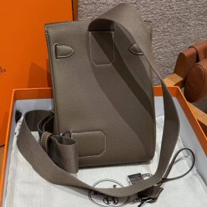 Alternative view of Hermès Hac a Dos PM Backpack Handmade In Togo Calfskin Leather Silver Hardware 18 Etoupe