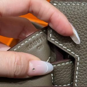 Hermès Hac a Dos PM Backpack Handmade In Togo Calfskin Leather Silver Hardware 18 Etoupe - Image 10