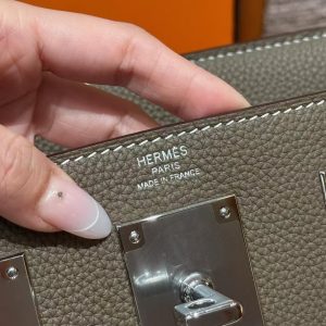 Hermès Hac a Dos PM Backpack Handmade In Togo Calfskin Leather Silver Hardware 18 Etoupe - Image 9