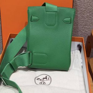 Alternative view of Hermès Hac a Dos PM Backpack Handmade In Togo Calfskin Leather Silver Hardware 1K Bambou