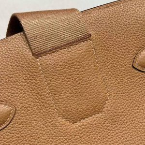 Hermès Hac a Dos PM Backpack Handmade In Togo Calfskin Leather Silver Hardware 21 Natural Sable - Image 9