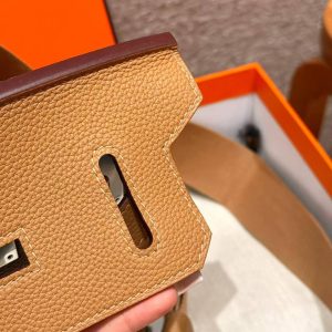 Hermès Hac a Dos PM Backpack Handmade In Togo Calfskin Leather Silver Hardware 21 Natural Sable - Image 6