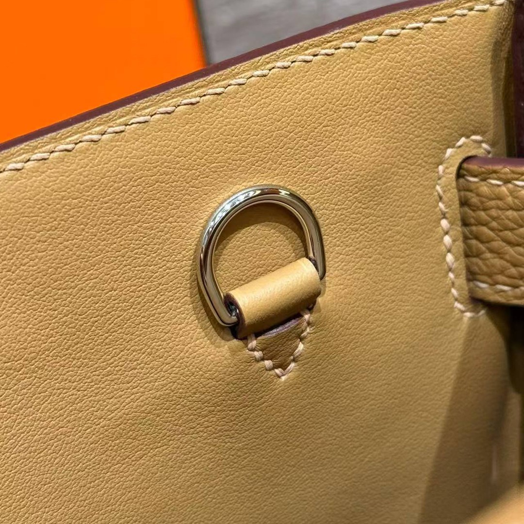 Hermès Hac a Dos PM Backpack Handmade In Togo Calfskin Leather Silver Hardware 21 Natural Sable - Image 5