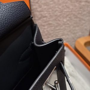 Hermès Hac a Dos PM Backpack Handmade In Togo Calfskin Leather Silver Hardware 2Z Blue Nuit - Image 6