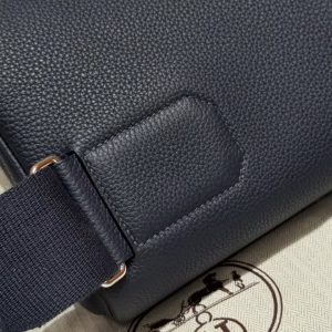Hermès Hac a Dos PM Backpack Handmade In Togo Calfskin Leather Silver Hardware 2Z Blue Nuit - Image 5