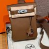 Hermès Hac a Dos PM Backpack Handmade In Togo Calfskin Leather Silver Hardware 3G Alezan
