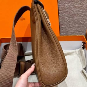 Hermès Hac a Dos PM Backpack Handmade In Togo Calfskin Leather Silver Hardware 3G Alezan - Image 17