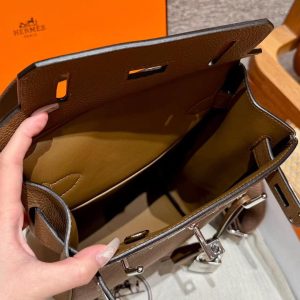 Hermès Hac a Dos PM Backpack Handmade In Togo Calfskin Leather Silver Hardware 3G Alezan - Image 14