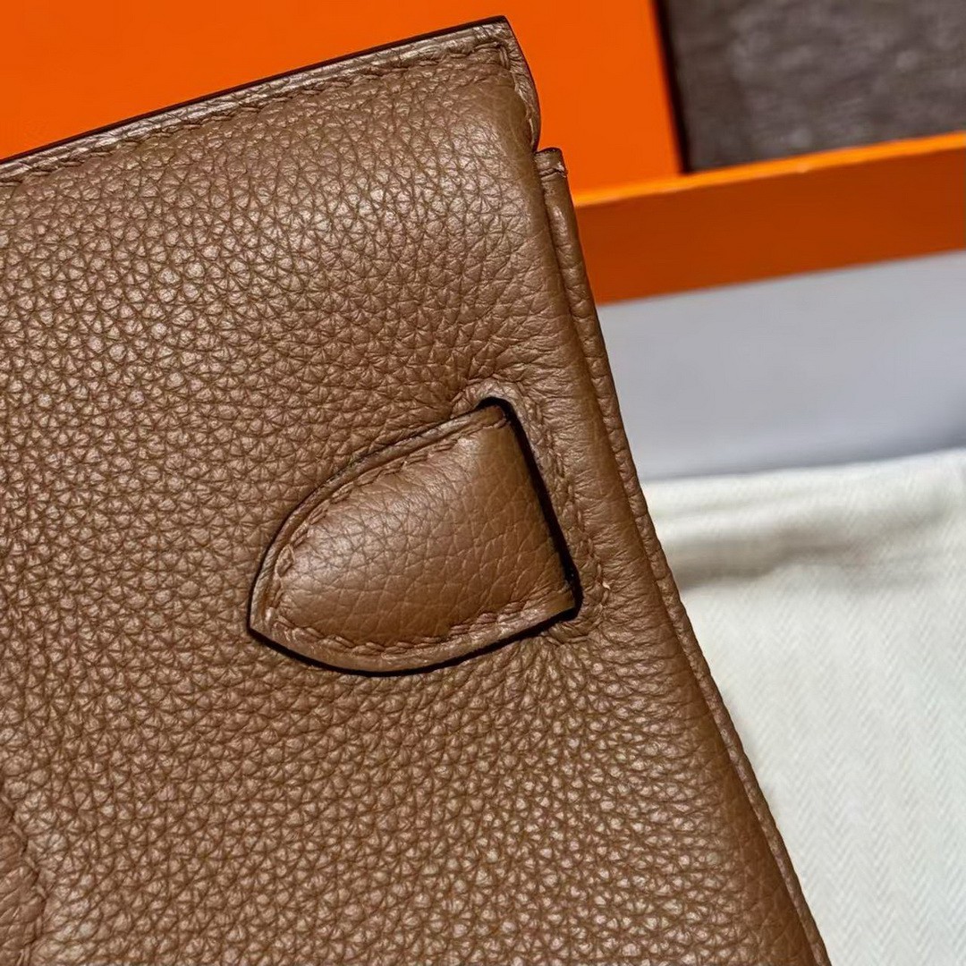 Hermès Hac a Dos PM Backpack Handmade In Togo Calfskin Leather Silver Hardware 3G Alezan - Image 11