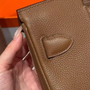 Hermès Hac a Dos PM Backpack Handmade In Togo Calfskin Leather Silver Hardware 3G Alezan - Image 10