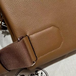 Hermès Hac a Dos PM Backpack Handmade In Togo Calfskin Leather Silver Hardware 3G Alezan - Image 9
