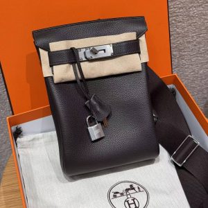 Hermès Hac a Dos PM Backpack Handmade In Togo Calfskin Leather Silver Hardware 46 Ebene