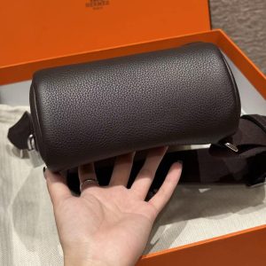 Hermès Hac a Dos PM Backpack Handmade In Togo Calfskin Leather Silver Hardware 46 Ebene - Image 18