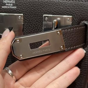 Hermès Hac a Dos PM Backpack Handmade In Togo Calfskin Leather Silver Hardware 46 Ebene - Image 15