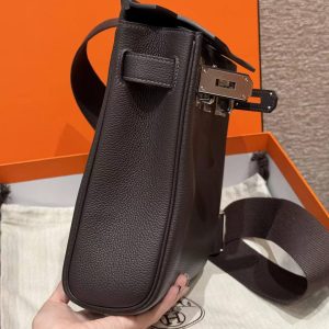 Hermès Hac a Dos PM Backpack Handmade In Togo Calfskin Leather Silver Hardware 46 Ebene - Image 12