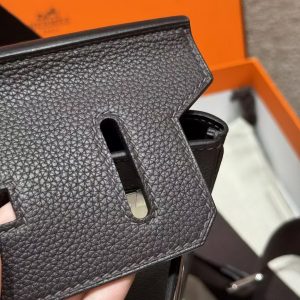 Hermès Hac a Dos PM Backpack Handmade In Togo Calfskin Leather Silver Hardware 46 Ebene - Image 9