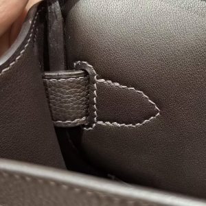 Hermès Hac a Dos PM Backpack Handmade In Togo Calfskin Leather Silver Hardware 46 Ebene - Image 7