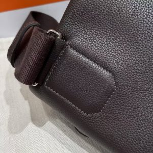 Hermès Hac a Dos PM Backpack Handmade In Togo Calfskin Leather Silver Hardware 46 Ebene - Image 4
