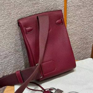 Alternative view of Hermès Hac a Dos PM Backpack Handmade In Togo Calfskin Leather Silver Hardware 55 Rouge H