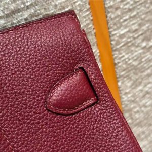 Hermès Hac a Dos PM Backpack Handmade In Togo Calfskin Leather Silver Hardware 55 Rouge H - Image 16