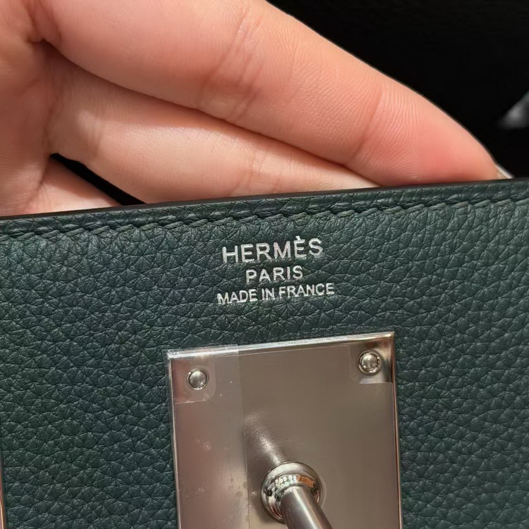 Hermès Hac a Dos PM Backpack Handmade In Togo Calfskin Leather Silver Hardware 60 Vert Cypress - Image 19
