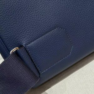 Hermès Hac a Dos PM Backpack Handmade In Togo Calfskin Leather Silver Hardware 73 Blue Saphir - Image 4