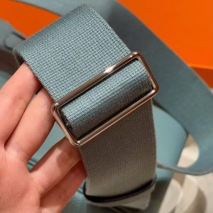 Alternative view of Hermès Hac a Dos PM Backpack Handmade In Togo Calfskin Leather Silver Hardware 7G Ciel