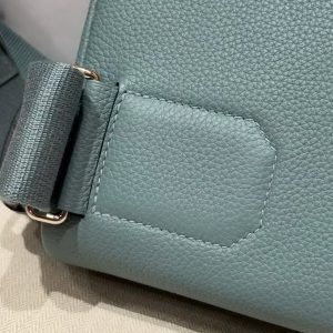 Hermès Hac a Dos PM Backpack Handmade In Togo Calfskin Leather Silver Hardware 7G Ciel - Image 16