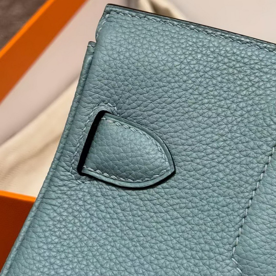 Hermès Hac a Dos PM Backpack Handmade In Togo Calfskin Leather Silver Hardware 7G Ciel - Image 15