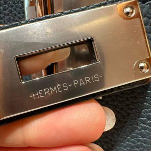 Hermès Hac a Dos PM Backpack Handmade In Togo Calfskin Leather Silver Hardware 7P Bleu Presse - Image 11