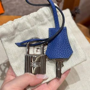 Hermès Hac a Dos PM Backpack Handmade In Togo Calfskin Leather Silver Hardware 7T Blue Electric - Image 9
