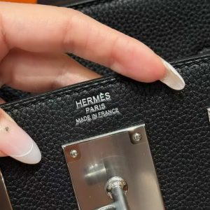 Hermès Hac a Dos PM Backpack Handmade In Togo Calfskin Leather Silver Hardware 89 Noir - Image 12