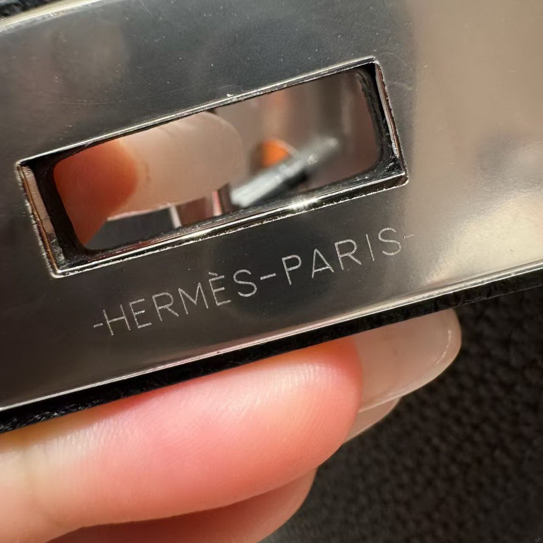 Hermès Hac a Dos PM Backpack Handmade In Togo Calfskin Leather Silver Hardware 89 Noir - Image 9