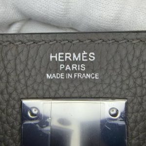 Hermès Hac a Dos PM Backpack Handmade In Togo Calfskin Leather Silver Hardware 8F Gris Etain - Image 11