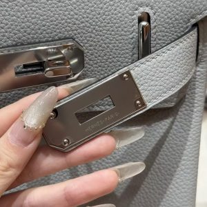 Hermès Hac a Dos PM Backpack Handmade In Togo Calfskin Leather Silver Hardware 8U Blue Glacier - Image 11