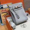 Hermès Hac a Dos PM Backpack Handmade In Togo Calfskin Leather Silver Hardware 8U Blue Glacier