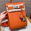 Hermès Hac a Dos PM Backpack Handmade In Togo Calfskin Leather Silver Hardware 93 Orange