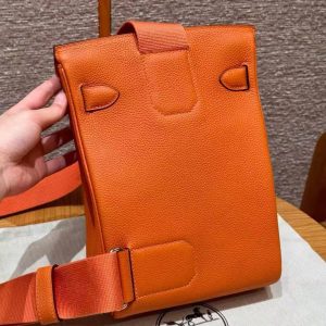 Alternative view of Hermès Hac a Dos PM Backpack Handmade In Togo Calfskin Leather Silver Hardware 93 Orange