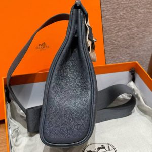 Hermès Hac a Dos PM Backpack Handmade In Togo Calfskin Leather Silver Hardware H0 Gris Misty - Image 18