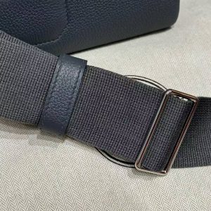 Hermès Hac a Dos PM Backpack Handmade In Togo Calfskin Leather Silver Hardware H0 Gris Misty - Image 12