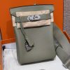 Hermès Hac a Dos PM Backpack Handmade In Togo Calfskin Leather Silver Hardware Q1 Sauge