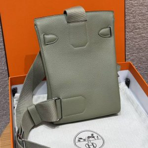Alternative view of Hermès Hac a Dos PM Backpack Handmade In Togo Calfskin Leather Silver Hardware Q1 Sauge
