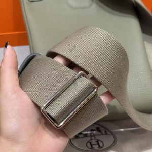 Hermès Hac a Dos PM Backpack Handmade In Togo Calfskin Leather Silver Hardware Q1 Sauge - Image 6