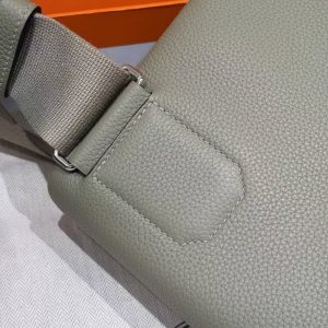 Hermès Hac a Dos PM Backpack Handmade In Togo Calfskin Leather Silver Hardware Q1 Sauge - Image 5