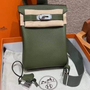 Hermès Hac a Dos PM Backpack Handmade In Togo Calfskin Leather Silver Hardware V6 Canope - Image 18