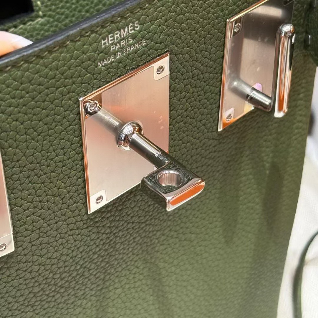 Hermès Hac a Dos PM Backpack Handmade In Togo Calfskin Leather Silver Hardware V6 Canope - Image 7