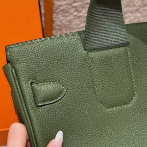 Hermès Hac a Dos PM Backpack Handmade In Togo Calfskin Leather Silver Hardware V6 Canope - Image 6