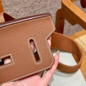 Hermès Hac a Dos PM Backpack Handmade In Togo Calfskin Leather Silver Hardware Ck37 Gold - Image 14
