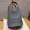 Hermes In the Loop 18 Bag Handmade In Taurillon Clemence Leather Gold Hardware 0L Gris Meyer